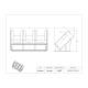 Poltex DECOTILTGLV3 Deco Countertop Glove Box Holder, 3 Box Capacity - Dimensions