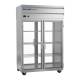 So-Low DH4-50PT Pass-Thru Refrigerator with Stainless Steel Exterior, 6 Wire Shelves, Glass Doors - 50 Cubic Feet