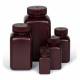 Globe Scientific Diamond® RealSeal™ Bottle, Wide Mouth, Square, Amber HDPE with PP Cap