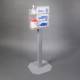 Poltex DISTATFR-3STL Frosted Acrylic Disinfecting Station, Steel Stand (Glove Boxes, Gloves, Sanitizer, Wipe Tub, and Wipes are Not Included)
