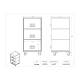 Poltex DWRCART3 3 Drawer Rolling Cart - Dimensions