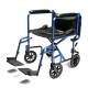 Everest & Jennings® Lightweight Aluminum Transport Chair, Blue - Folded Back Down