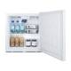 Accucold Compact All-Refrigerator with LED Interior Lighting, 1 Wire Shelf, Solid Door, 1.7 Cubic Feet - Door Opened with Pans, Drinks, and Small Glass Jars (Pans, Drinks, and Small Glass Jars are not included)