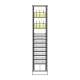 Capsa LS-XT2719-G-GEN FLX Storage Classic Edition Stainless Steel Cabinet with Single Glass Door, 2 Half-Width Slot Shelves and 1 Half-Width Slide-Out Shelves - Drawing