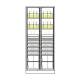 Capsa LP-XT2736-G-GEN FLX Classic Edition Metal Storage Cabinet with Powder Coat Finish and Double Glass Door, 4 Half-Width Slot Shelves and 2 Half-Width Slide-Out Shelves - Drawing