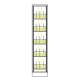 Capsa LP-XT2719-G-SLOT FLX Classic Edition Metal Storage Cabinet with Powder Coat Finish and Single Glass Door, 5 Half-Width Slot Shelves - Drawing