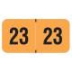 2023 Year Labels - PMA Fluorescent Orange - Size 3/4" H x 1 1/2" W