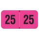 Arden Label FPYM-25-T4 PMA Fluorescent Pink 2025 Year Labels - Size 3/4" H x 1 1/2" W