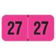 Arden Label FPYM-27-T4 PMA Fluorescent Pink 2027 Year Labels - Size 3/4" H x 1 1/2" W