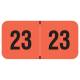 2023 Year Labels - PMA Fluorescent Red - Size 3/4" H x 1 1/2" W