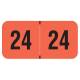 2024 Year Labels - PMA Fluorescent Red - Size 3/4" H x 1 1/2" W