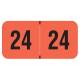 2024 Year Labels - PMA Fluorescent Red - Size 3/4" H x 1 1/2" W