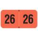 Arden Label FRYM-26-T4 PMA Fluorescent Red 2026 Year Labels - Size 3/4" H x 1 1/2" W