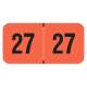 Arden Label FRYM-27-T4 PMA Fluorescent Red 2027 Year Labels - Size 3/4" H x 1 1/2" W