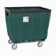 Fully Sewn Vinyl Basket Truck with 4 Swivel Casters - Forest Green