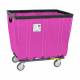 Fully Sewn Vinyl Basket Truck with 4 Swivel Casters - Hot Pink
