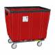 R&B Wire Fully Sewn Vinyl Basket Truck with 4 Swivel Casters - Red