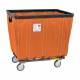 Fully Sewn Vinyl Basket Truck with 4 Swivel Casters - Sunset Orange