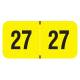 Arden Label FYYM-27-T4 PMA Fluorescent Yellow 2027 Year Labels - Size 3/4" H x 1 1/2" W