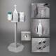 Poltex GALLONLCK-SDLMAG-2STL28 Gallon Hand Sanitizer Steel Locking Stand, With Side Pockets - Components (Hand Sanitizers, Wipes, and Tissues are Not Included)