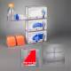 Poltex GBSHF32-T Triple Glove Box Holder with Dual Shelves - High Bond Tape Mount (Glove Boxes, Gloves, and Other Supplies are Not Included)