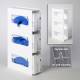 Poltex GBWHTAC3 White Acrylic Glove Box Holder, 3 Box Capacity - Components (Glove Boxes and Gloves are Not Included)