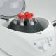 Globe Scientific GCC-P Portable Clinical Centrifuge - Right angled with Lid open and Test Tubes (Test tubes are sold separately)