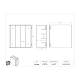 Poltex GOGGLID20-W 20-Position Wall-Mount Goggle Holder with Door - Dimensions