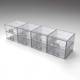 Poltex GOWNRMSYSDWR4x2,5 Gowning Room System, 8-Drawer Unit - Right Angle View