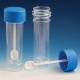 30mL Fecal Containers - Attached Screwcap with Spoon - Self-Standing with Skirted Conical Bottom