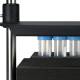 Globe Scientific GS-GVM-MULTI Multi-Tube Vortex Mixer - Close Up With Tubes and Foam Tube Holder (Tubes and Foam Tube Holder are Sold Separately)