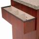 The image depicts the Harloff WV-2359 Cherry Mahogany Wood Vinyl Medical Cart Cup and Straw Holder, Three Sections without Lid,  Direct Mount. This product item WV-2361 is similar but has two (2) sections. (Cart is sold separately)