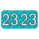 2023 Year Labels - Holographic Aqua - Size 3/4" H x 1 1/2" W