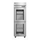 Hoshizaki HC1A-HGE-HGE Steelheart® Series Single-Section Pass-Thru Heated Cabinet with 3 Wire Shelves, Glass Half Doors - 23.68 Cubic Feet