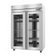 Hoshizaki HC2A-FGE Steelheart® Series Two-Section Heated Cabinet with 6 Wire Shelves, Glass Doors, 49.70 Cubic Feet - Right Angle View
