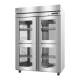 Hoshizaki HC2A-HGE-HGE Steelheart® Series Two-Section Pass-Thru Heated Cabinet with 6 Wire Shelves, Glass Half Doors, 52.10 Cubic Feet - Right Angle View
