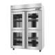 Hoshizaki HC2A-HGE Steelheart® Series Two-Section Heated Cabinet with 6 Wire Shelves, Glass Half Doors, 49.50 Cubic Feet - Right Angle View