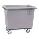 R&B Wire Heavy-Duty Poly Laundry Basket Truck with Steel Base and Bumper - Gray