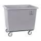 R&B Wire Heavy-Duty Poly Laundry Basket Truck with Steel Base - Gray