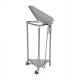 MidCentral Medical 16-Gauge Stainless Steel Triangular Hamper with Lid - Opened Lid
