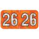 Arden Label HOYM-26-T4 PMA Holographic Orange 2026 Year Labels - Size 3/4" H x 1 1/2" W
