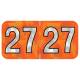 Arden Label HOYM-27-T4 PMA Holographic Orange 2027 Year Labels - Size 3/4" H x 1 1/2" W