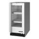 Hoshizaki HR15A-G HR Series Single-Section Undercounter Refrigerator with 2 Stainless Steel Shelves, Glass Door, 2.54 Cubic Feet - Left Angle