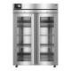 Hoshizaki HXF2A-FGE Healthcare Series Two-Section Freezer with 8 Wire Shelves, Double Glass Doors, 50.37 Cubic Feet - Front View