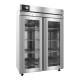 Hoshizaki HXF2A-FGE Healthcare Series Two-Section Freezer with 8 Wire Shelves, Double Glass Doors, 50.37 Cubic Feet - Right Angle