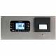 Recessed-mount, touchscreen model 855 indicator / thermal ticket printer combo with stainless steel cover plate.