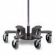 Powder-coated, ultra heavy, tip resistant steel 6-leg base with 4" heavy duty, rubber wheel, ball bearing casters.