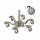 Blickman Stainless Steel IV Stand with 6-Leg Stainless Steel Base, Tru-Loc