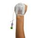 IV Glove IVGA0005 Easystick on the back of the Left Hand, Closed Dome - Overhead View (IV Catheter, Extension Tubing, and other Accessories not included)