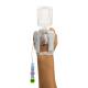 IV Glove IVGA0005 Easystick on the back of the Left Hand, Opened Dome - Overhead View (IV Catheter, Extension Tubing, and other Accessories not included)